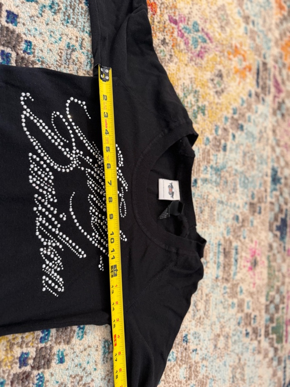 Harley-Davidson Black Rhinestone Script Lace-Up Sleeve Top - Picture 4 of 5